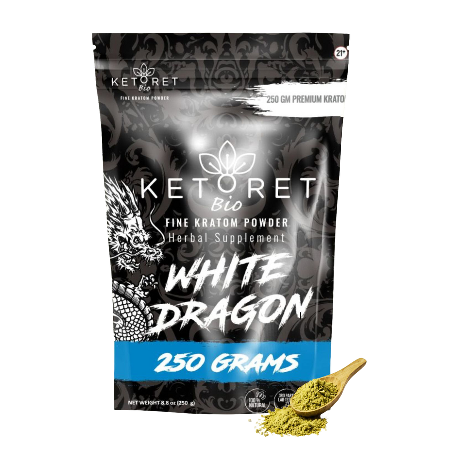 KetoretBio White Dragon Kratom Powder 250g package