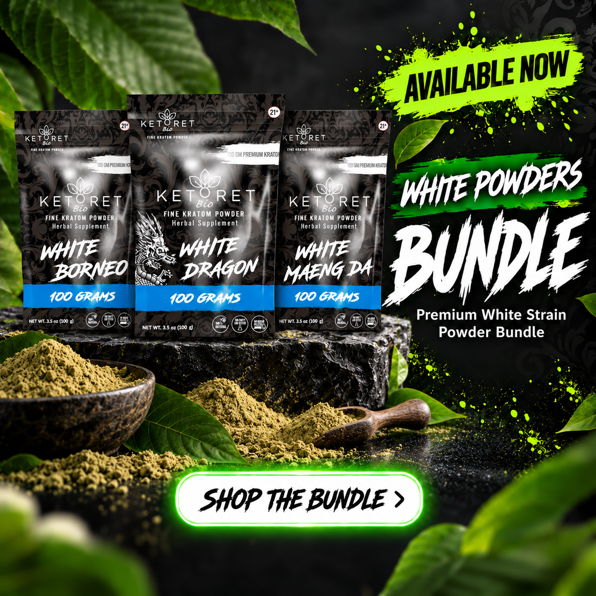 White Kratom Powder Bundle – 300g