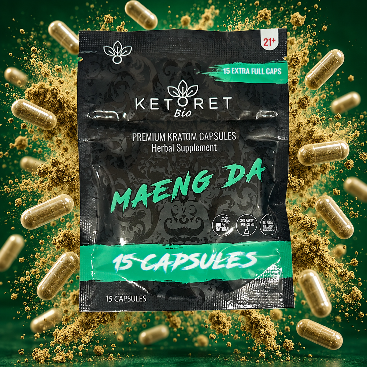 KETORET Bio Kratom Capsules – 15 Count