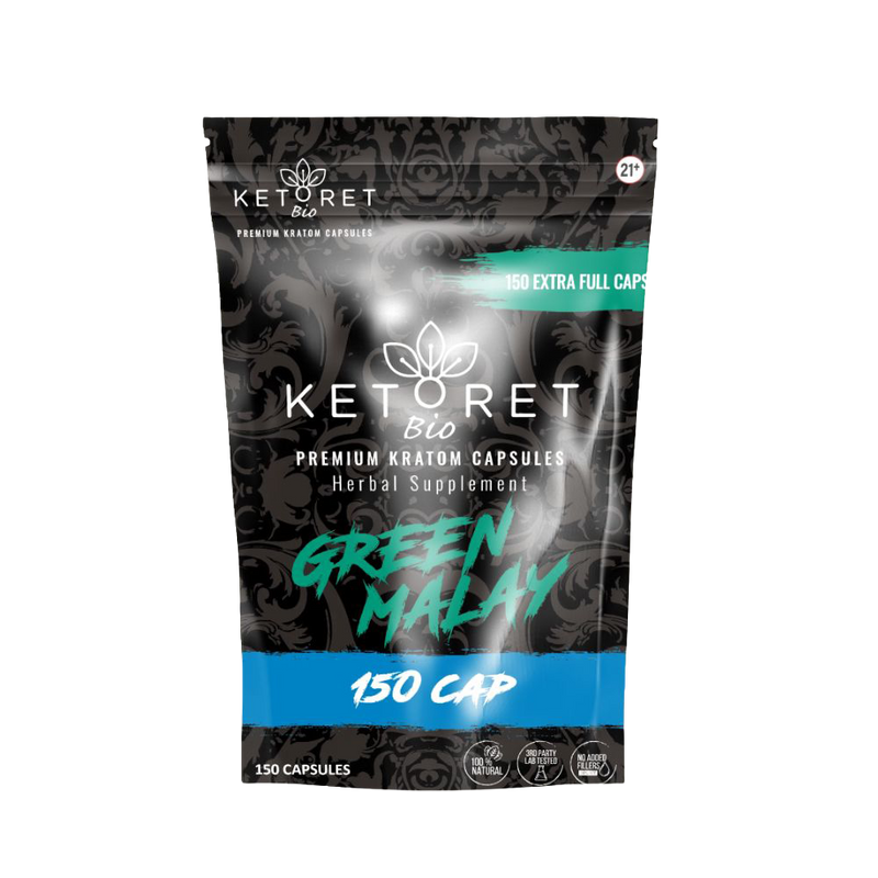 KetoretBio Green Malay Kratom Capsules 150-count package