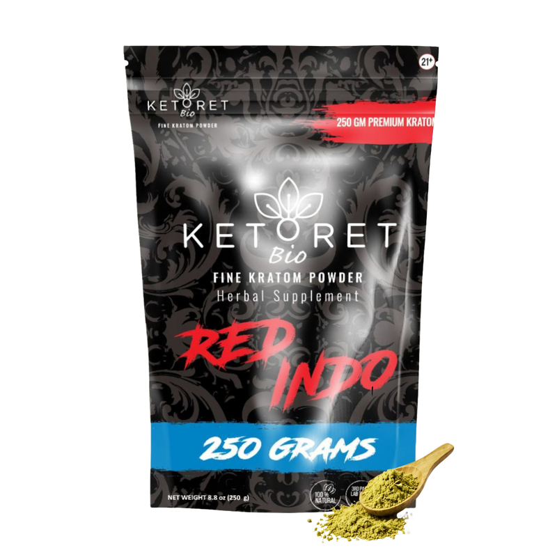 KetoretBio Red Indo Kratom Powder 250g package