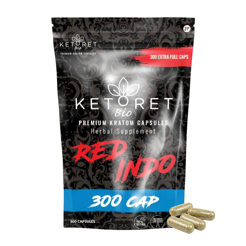 KetoretBio Red Indo Kratom Capsules 300-count package