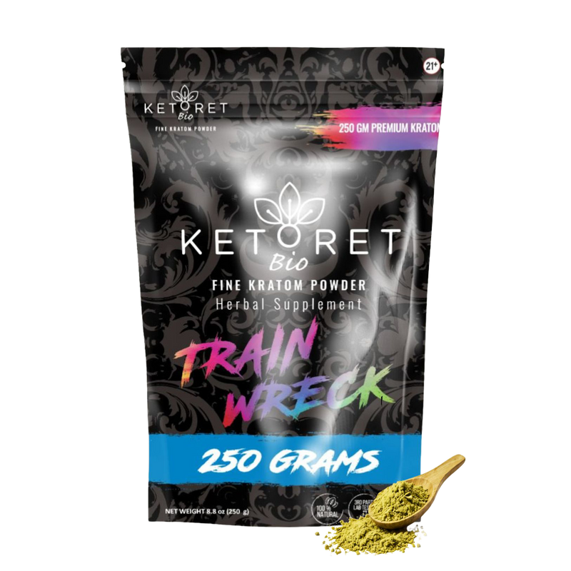 KetoretBio Trainwreck Kratom Powder 250g package